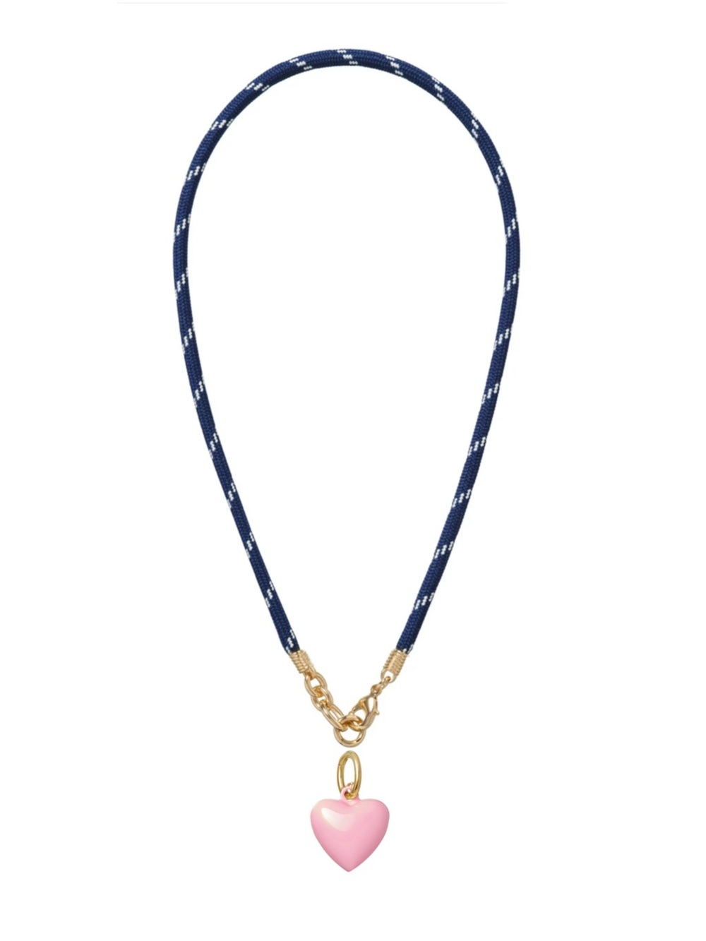Roxanne Assoulin The Happy Cord
Charm Necklace Navy Cord
 Cotton Candy Heart
